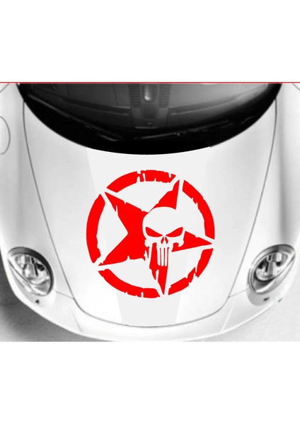 Punisher Kurukafa Askeri Yıldız Araba Oto Motosiklet Karavan Sticker 00473 fırsatları