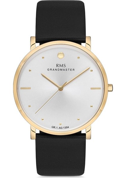 Rms Grandmaster GR.1.AG1354.09 Deri Kordonlu Kristal Camlı Suya Dayanıklı Siyah Kadın Kol Saati