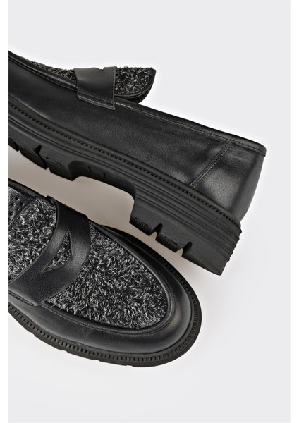 Siyah Deri Kadın Günlük Ayakkabı indirimleri