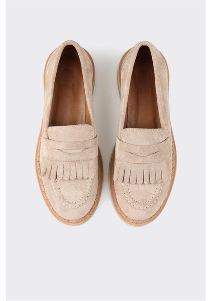 Bej Deri Kadın Loafer fırsatları