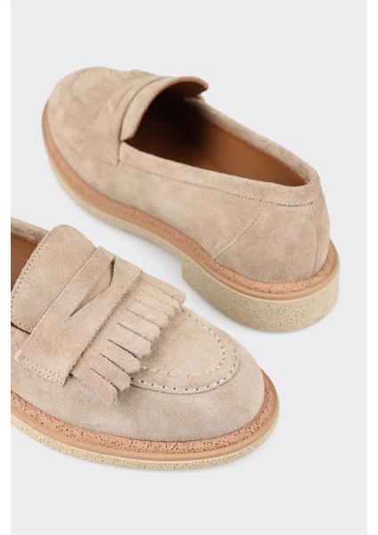 Bej Deri Kadın Loafer indirimleri