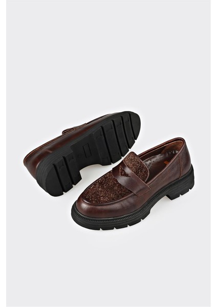 Kahve Deri Kadın Günlük Ayakkabı modelleri