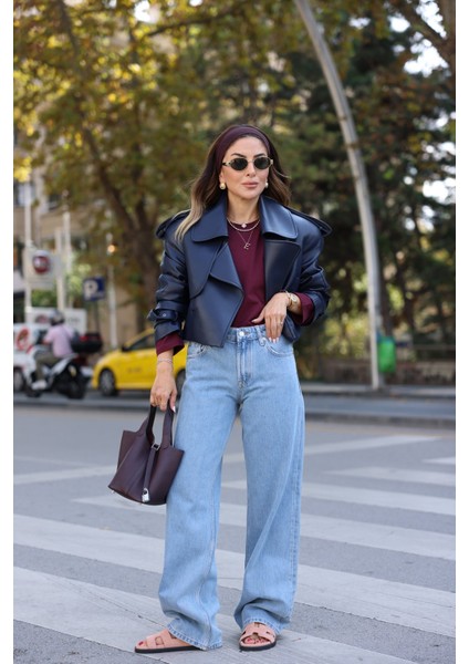 Kontrast Dikişli Straight Jean