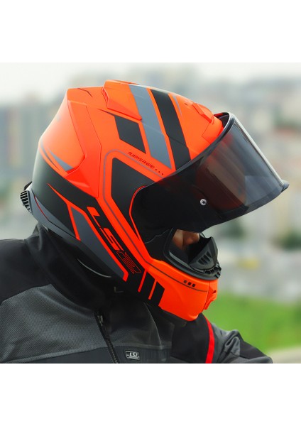Storm 2 Fıst Mat Turuncu-Siyah Kask Siyah Cam