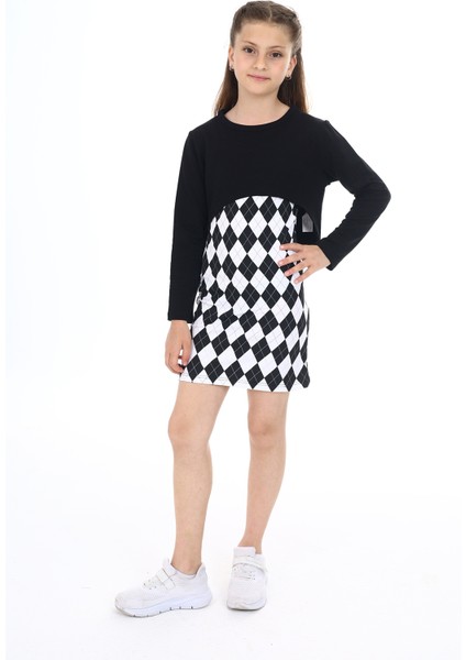 Kız Çocuk 2li Takım Baskılı Elbise