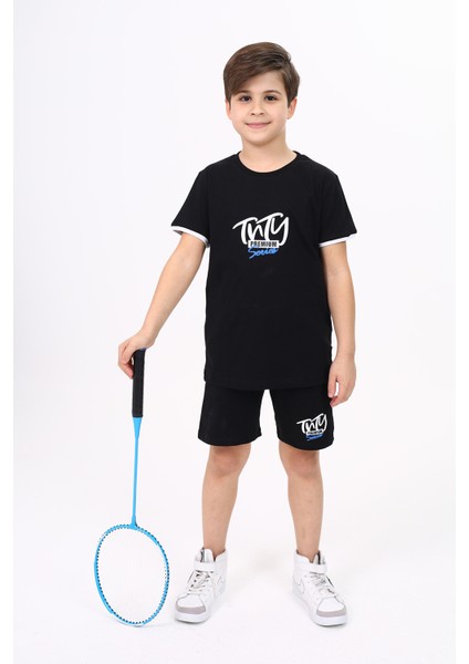 Erkek Çocuk Baskılı Şortlu Takım