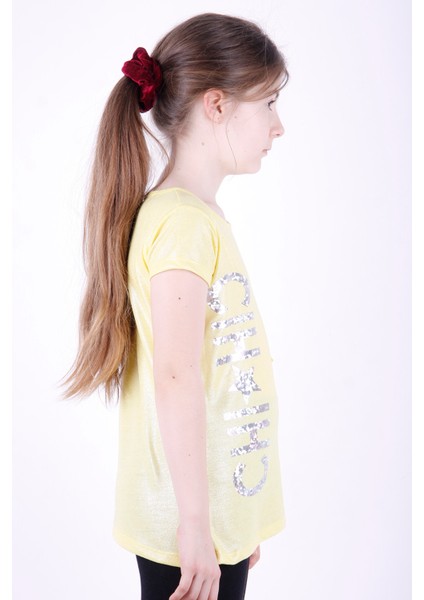 Kız Çocuk Yıldız Baskılı Kesik Cep Detaylı Tişört fiyatları