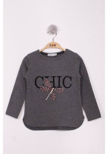 Kız Çocuk Yusufçuk Baskılı Inci Detaylı T-Shirt