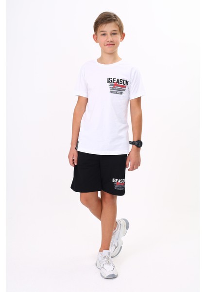 Erkek Çocuk Baskılı Şortlu Takım