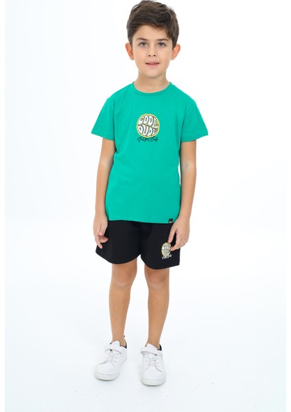 Erkek Çocuk Baskılı Şortlu Takım