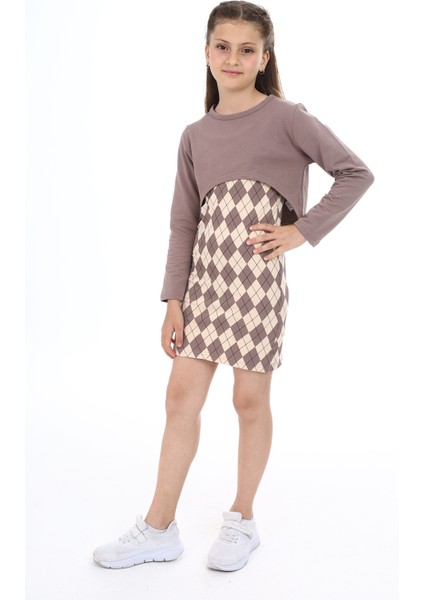 Kız Çocuk 2li Takım Baskılı Elbise