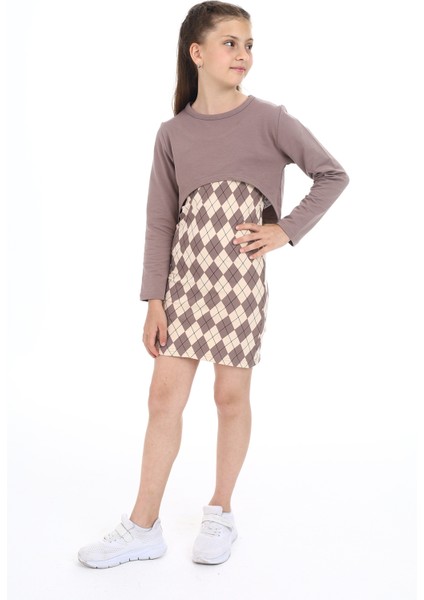 Kız Çocuk 2li Takım Baskılı Elbise fiyatları