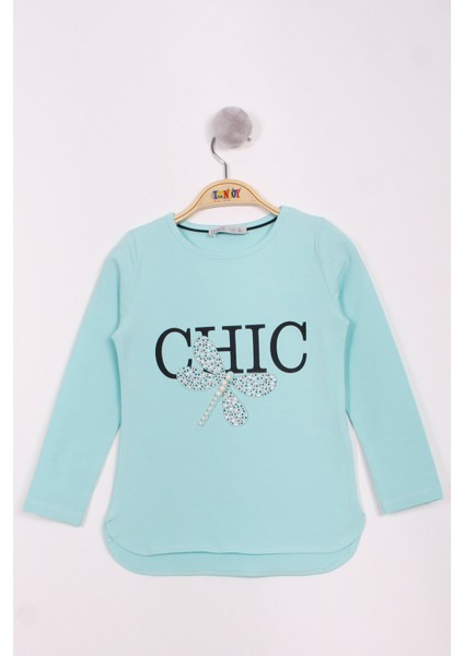 Kız Çocuk Yusufçuk Baskılı Inci Detaylı T-Shirt