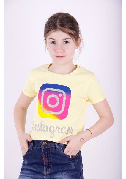 Kız Çocuk Instagram Baskılı Tişört fiyatları