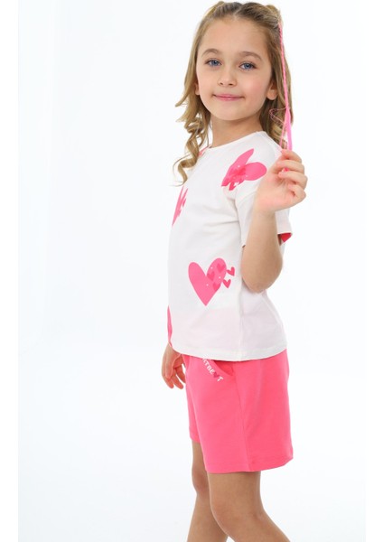 Kız Çocuk Baskılı Şortlu Takım modelleri