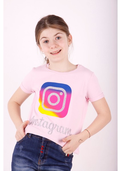 Kız Çocuk Instagram Baskılı Tişört fiyatları