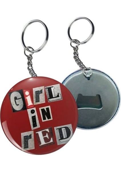 Major Selection Girl In Red Yazılı Y2K Grunge Açacaklı Anahtarlık