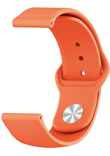 Amazfit Balance Uyumlu (22MM) Klasik Silikon Kordon-11 Turuncu