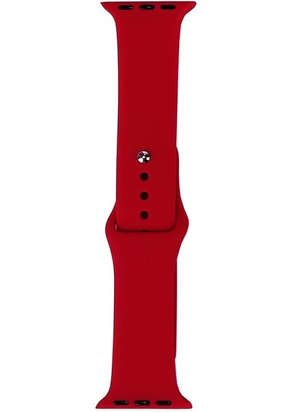 Apple Watch Uyumlu 9 (41MM) Uyumlu Klasik Silikon Kordon Kırmızı