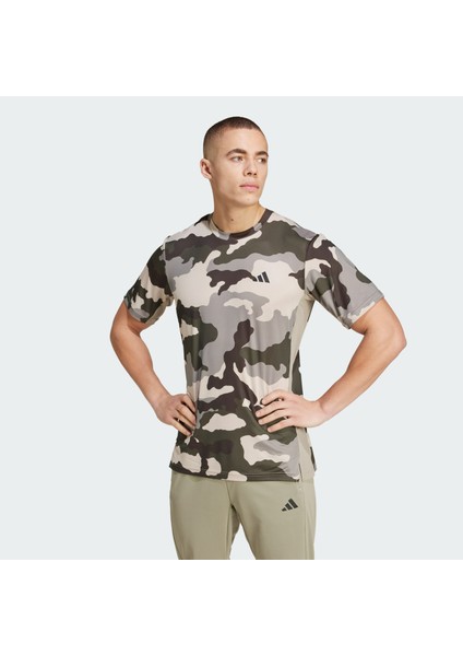 Adidas Performance IW8491 Train Essentials Camo Allover Print Tee