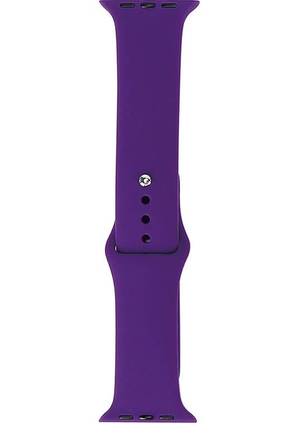 Apple Watch Uyumlu 9 (41MM) Uyumlu Klasik Silikon Kordon Derin Mor