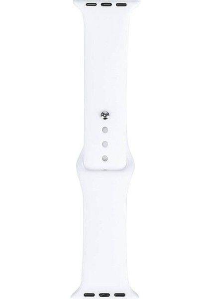Apple Watch Uyumlu 3 4 5 6 7 8 9 Se (38-40-41MM) Uyumlu Klasik Silikon Kordon Beyaz