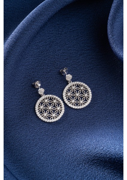 925 Ayar Gümüş Yaşam Çiçeği Küpe modelleri