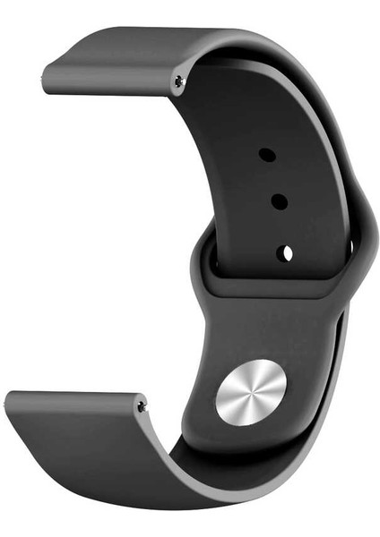 Galaxy Watch 4 (44MM) Uyumlu (20MM) Klasik Silikon Kordon-11 Siyah