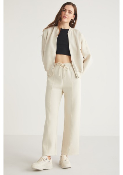 Robins 100% Pamuk İçi Polarsız Patı Fermuarlı Bej Bomber Ceket fırsatları