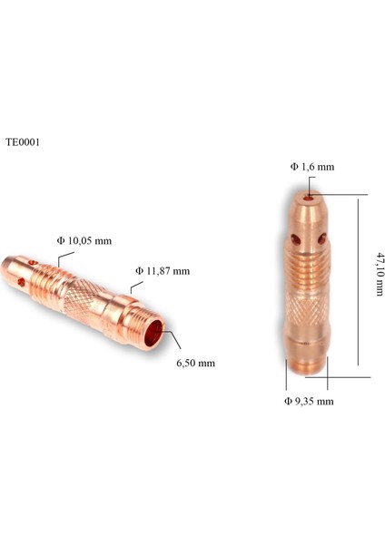 TE0001/16 1,6 mm Tig Collet Body-Süzgeç 10N31 Trafimet