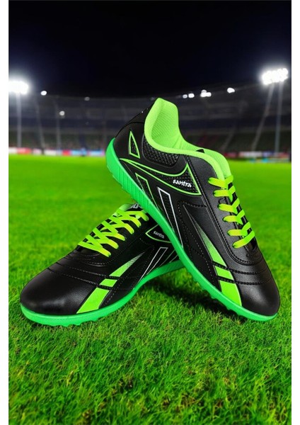 Erkek Halı Saha Futbol Ayakkabısı SİYAH - YEŞİL