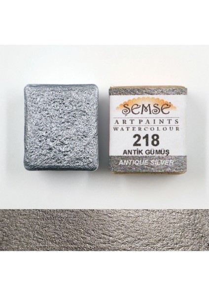 218 Antik Gümüş Yaldız El Yapımı Mührelenebilir Yaldız Suluboya Yarım Tava