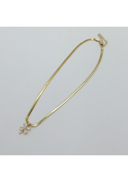 Çelik Italyan Zincir Taşlı Yonca Kolye fiyatları