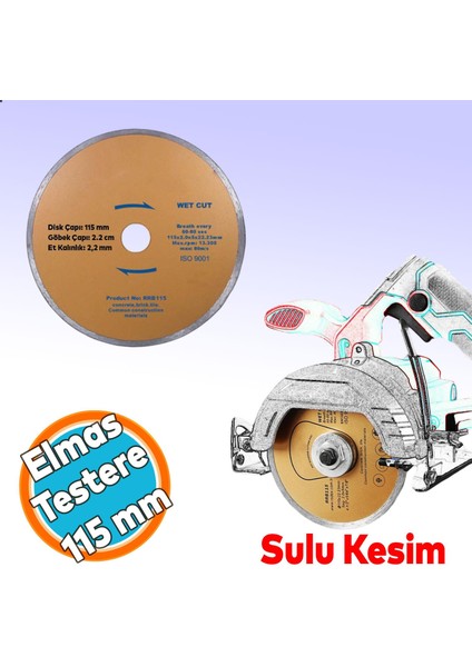 115 mm Elmas Testere Beton Tuğla Ahşap Granit Mermer Asfalt Plastik Sulu Kesme Kesici Disk Diski