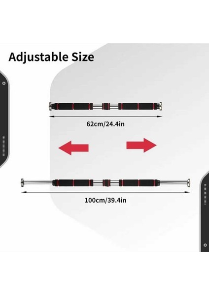 Tekno Trust Çok Renkli Barfiks Çubuğu 60-100 cm 80 - 100 cm
