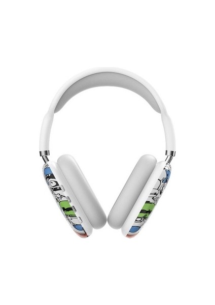 SW98 P9 Pro Max Desenli Kablosuz 5.0 Mikrofonlu Bluetooth Kulaklık Renkli