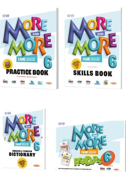 Kurmay Yayınları More and More 6. Sınıf Practice Book - More and More Skills Book - More and More Dictionary - More and More Readers 4'lü Set - Öner Atmaca