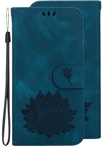 Colorful Shop Samsung Galaxy M55 Kabartma Lotus Çiçek Cüzdan Kickstand Için Flip Case (Yurt Dışından)