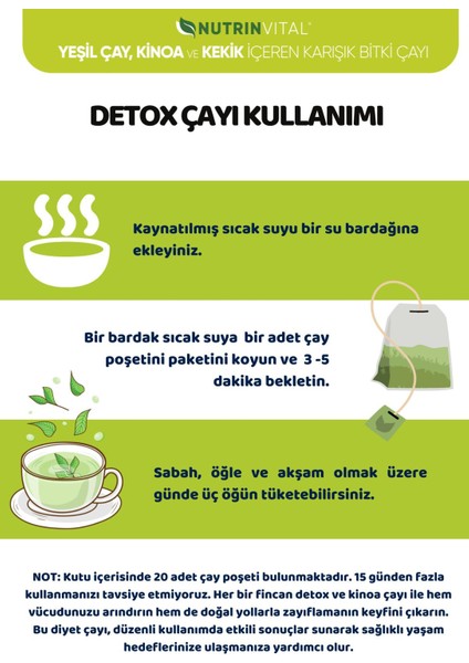 Ikili Kutu Detox ve Kinoa Çayı - Bitkisel Detox Çayı
