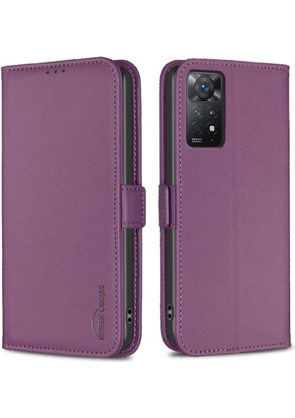 Xiaomi Redmi Not 11 Için Flip Case 4g Kickstand Manyetik Kart Yuvaları Tutucu (Yurt Dışından)