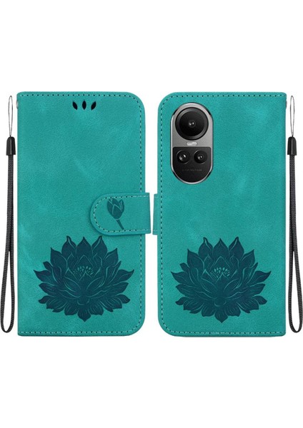 Oppo Oppo 10 5g Kabartma Lotus Çiçek Kickstand Manyetik Için Flip Case (Yurt Dışından)