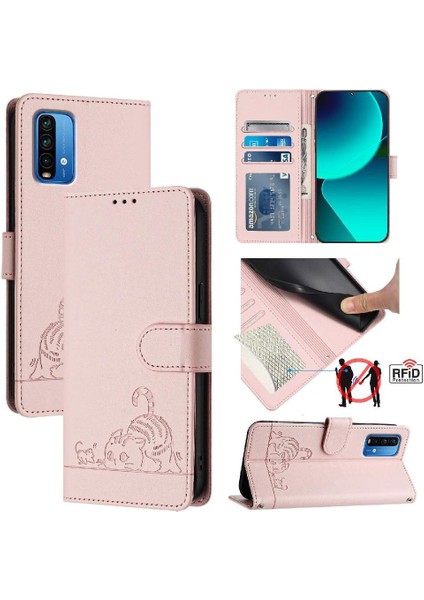 Xiaomi Redmi 9 Için Kılıf Güç Kedi Rfıd Kart Yuvası Tutucu Kickstand Cüzdan (Yurt Dışından) indirimleri
