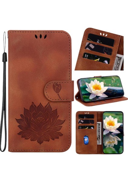 Realme 12 Pro Artı 5g Için Flip Case Cüzdan Kabartma Lotus Çiçek Kickstand (Yurt Dışından)