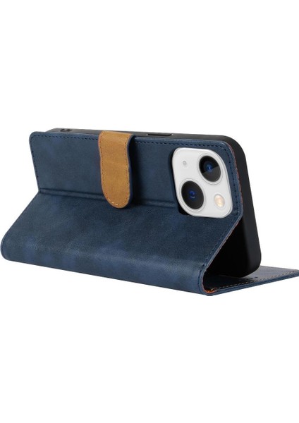 IPhone 15 Için Flip Case Yan Cep Anti Kayma Kart Yuvaları Manyetik Kapatma (Yurt Dışından)