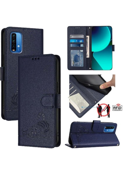 Xiaomi Redmi 9 Için Kılıf Güç Kedi Rfıd Kart Yuvası Tutucu Kickstand Cüzdan (Yurt Dışından) indirimleri