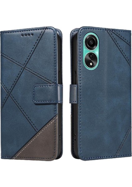 Elmas Dikiş ve Kart Yuvası Deri ile Oppo A78 4g Için Flip Case (Yurt Dışından)