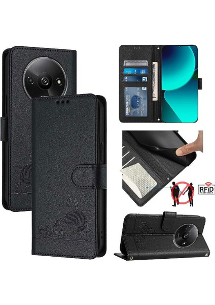 Xiaomi Redmi A3 4g Kart Yuvası Tutucu Için Kickstand Cüzdan Kapak Çevirin (Yurt Dışından)