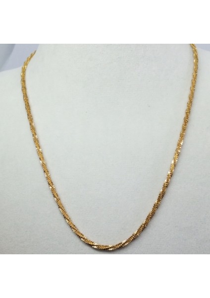Çelik Gold Halat Zinzir Kolye