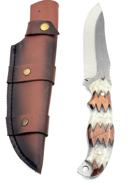 Kamp Outdoor Bıçak Çift Yönlü Deri Kılıflı