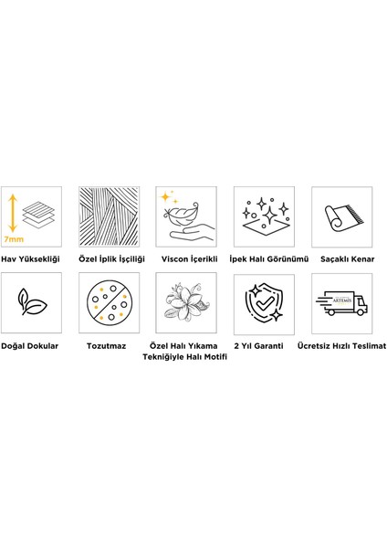 Palace 08020A Krem Vizon Klasik Retro Ipek Halı indirimleri